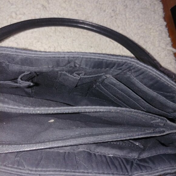 EUC Barbour Purse Bag Leather and Nylon Quilted Tonnes of Pockets - Picture 7 of 10